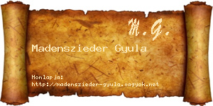 Madenszieder Gyula névjegykártya